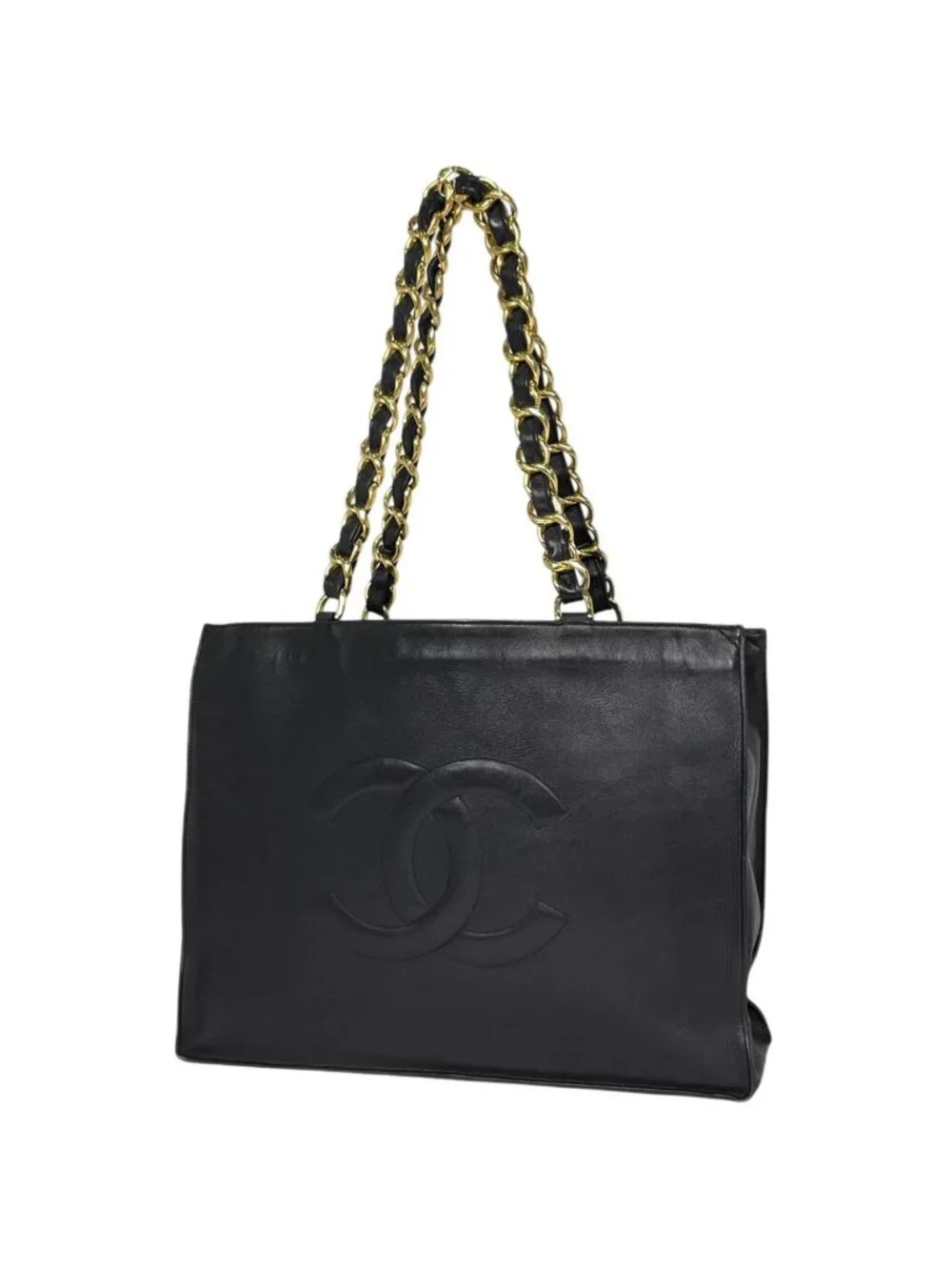 Chanel Tote CC Logo Leather Black